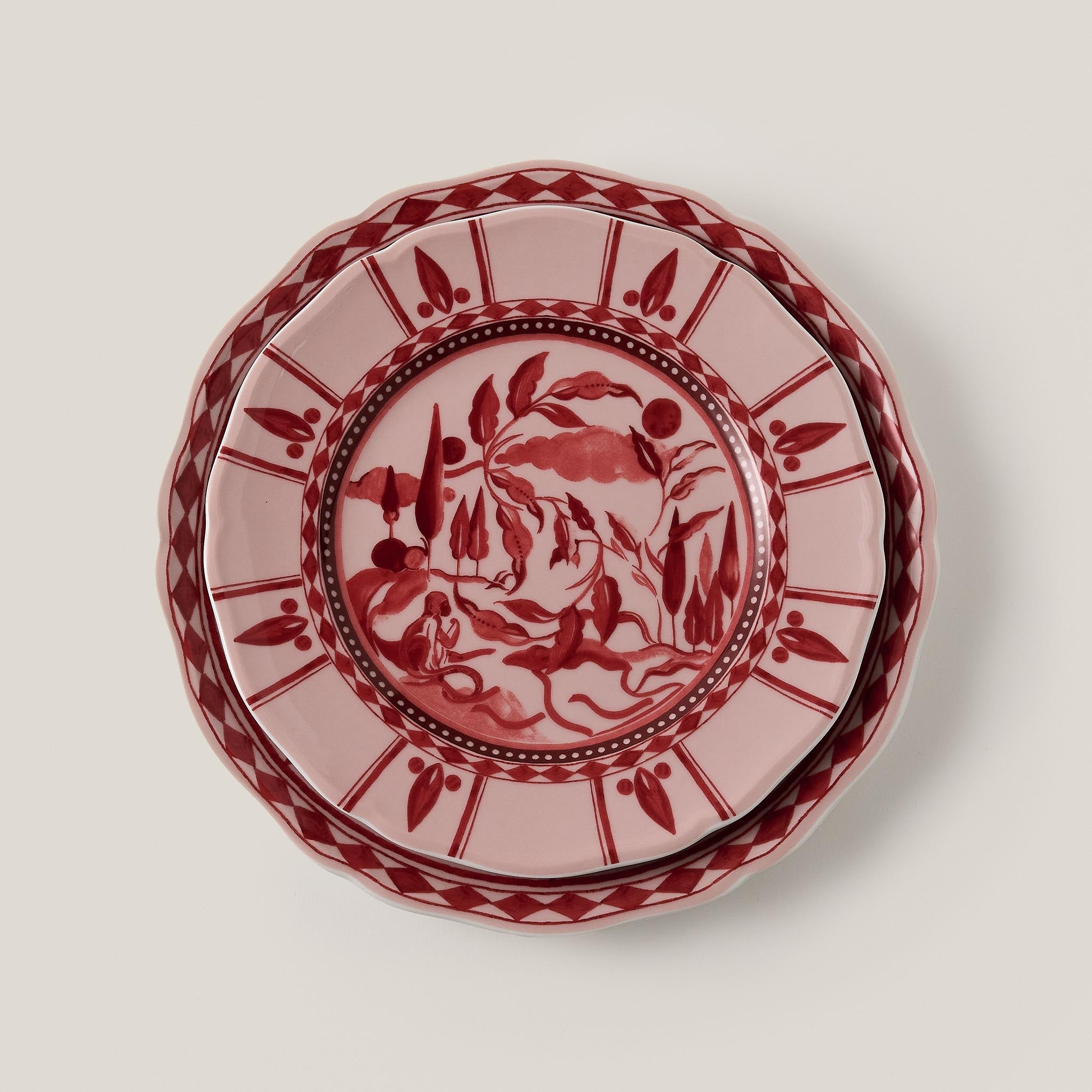 Reverie des pins Dessert Plate Carmin