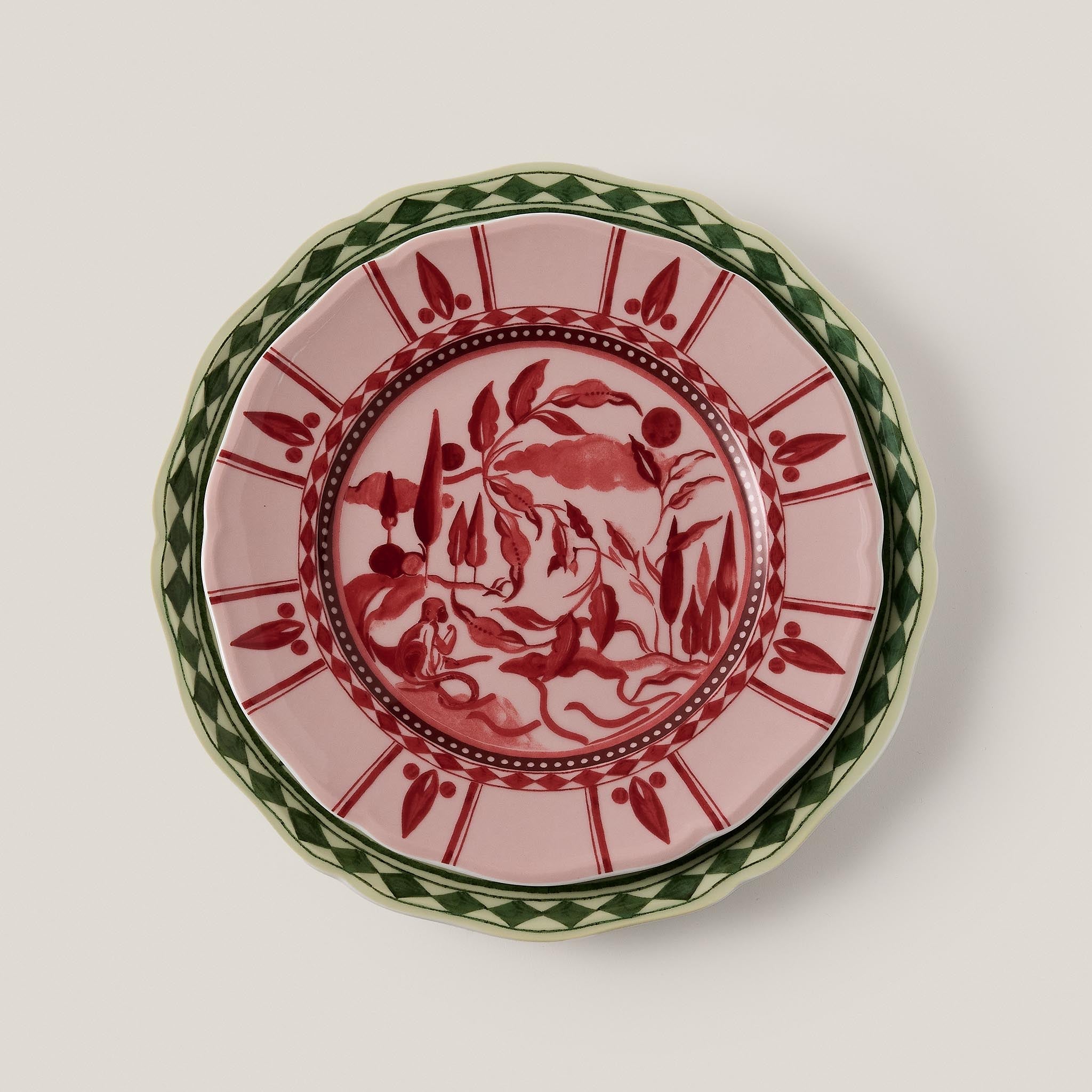 Reverie des pins Dessert Plate Carmin