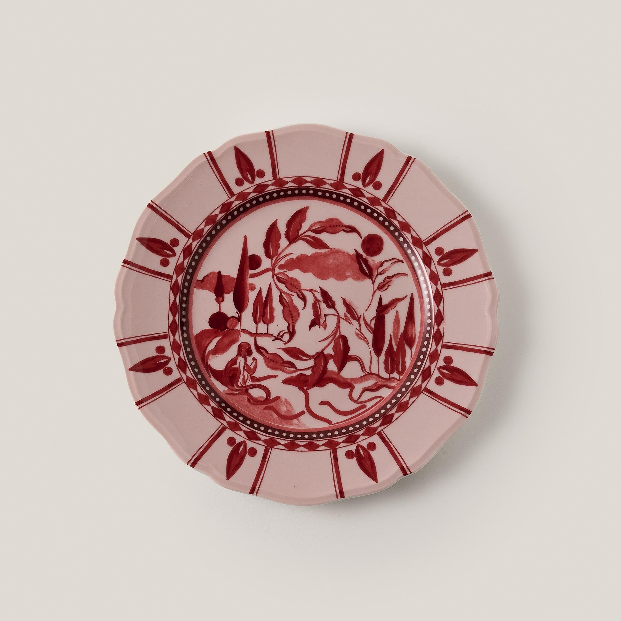 Reverie des pins Dessert Plate Carmin