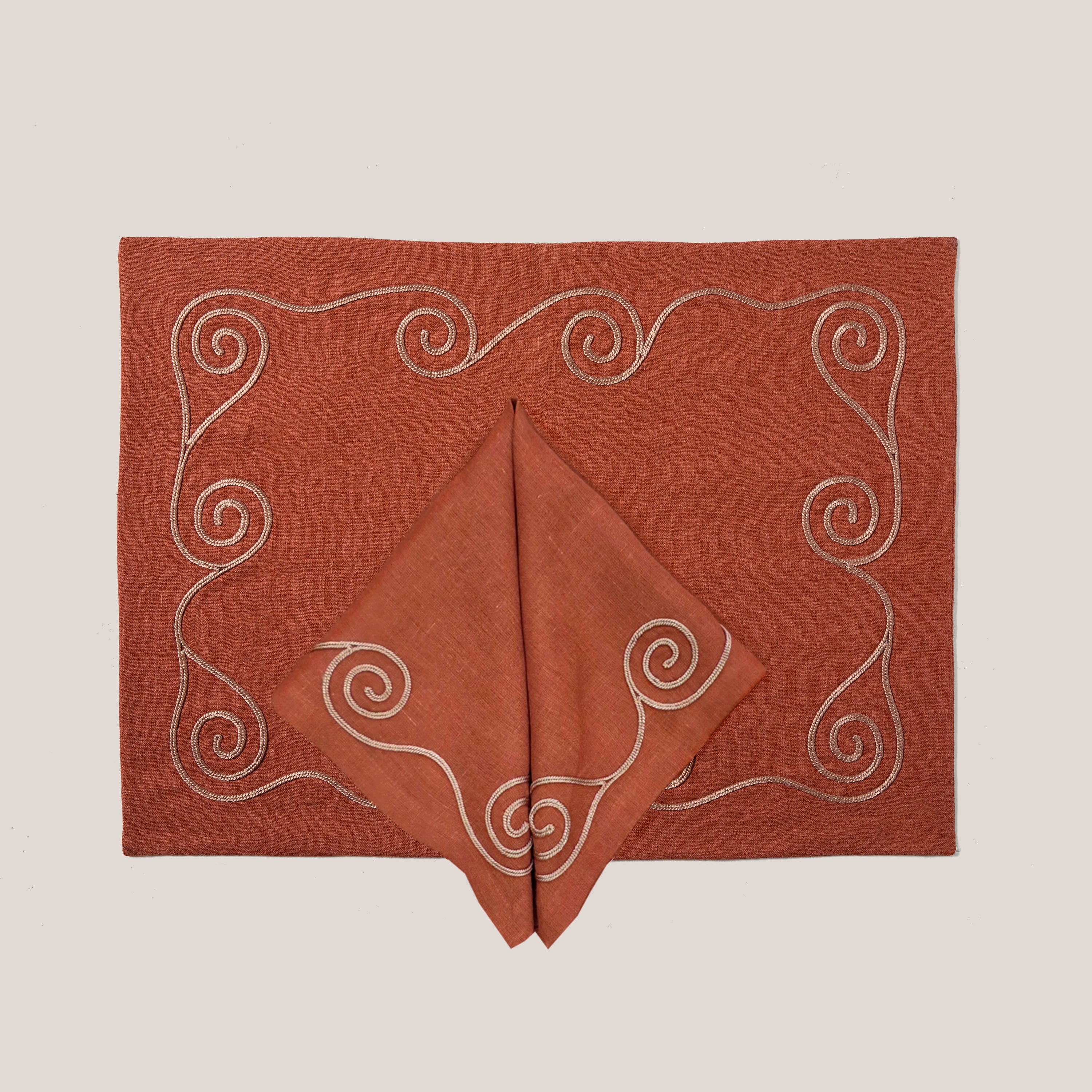 Les Vagues Placemat Rust