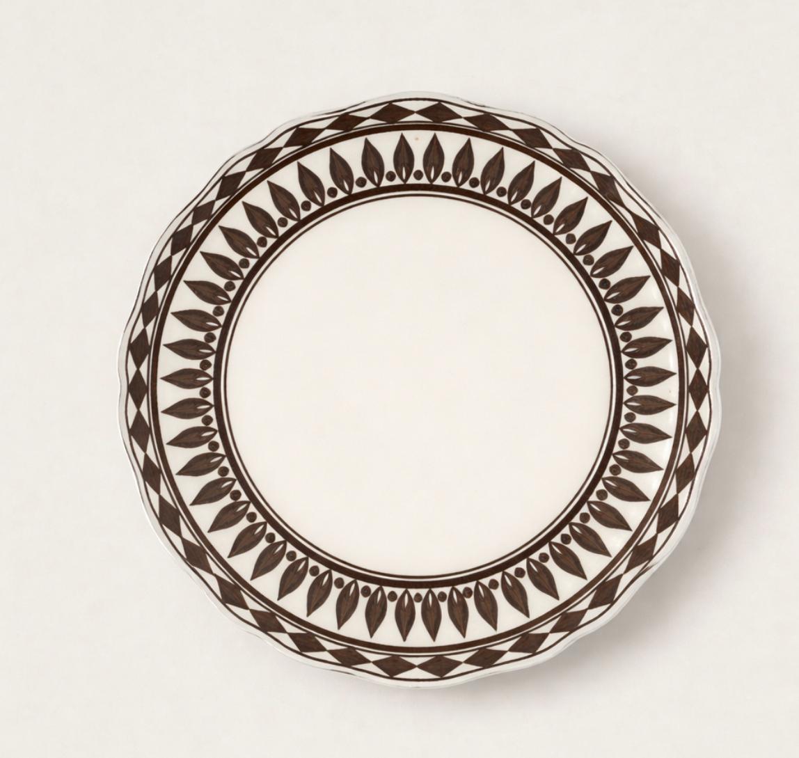 Reverie des Pins dessert plate White & Brown