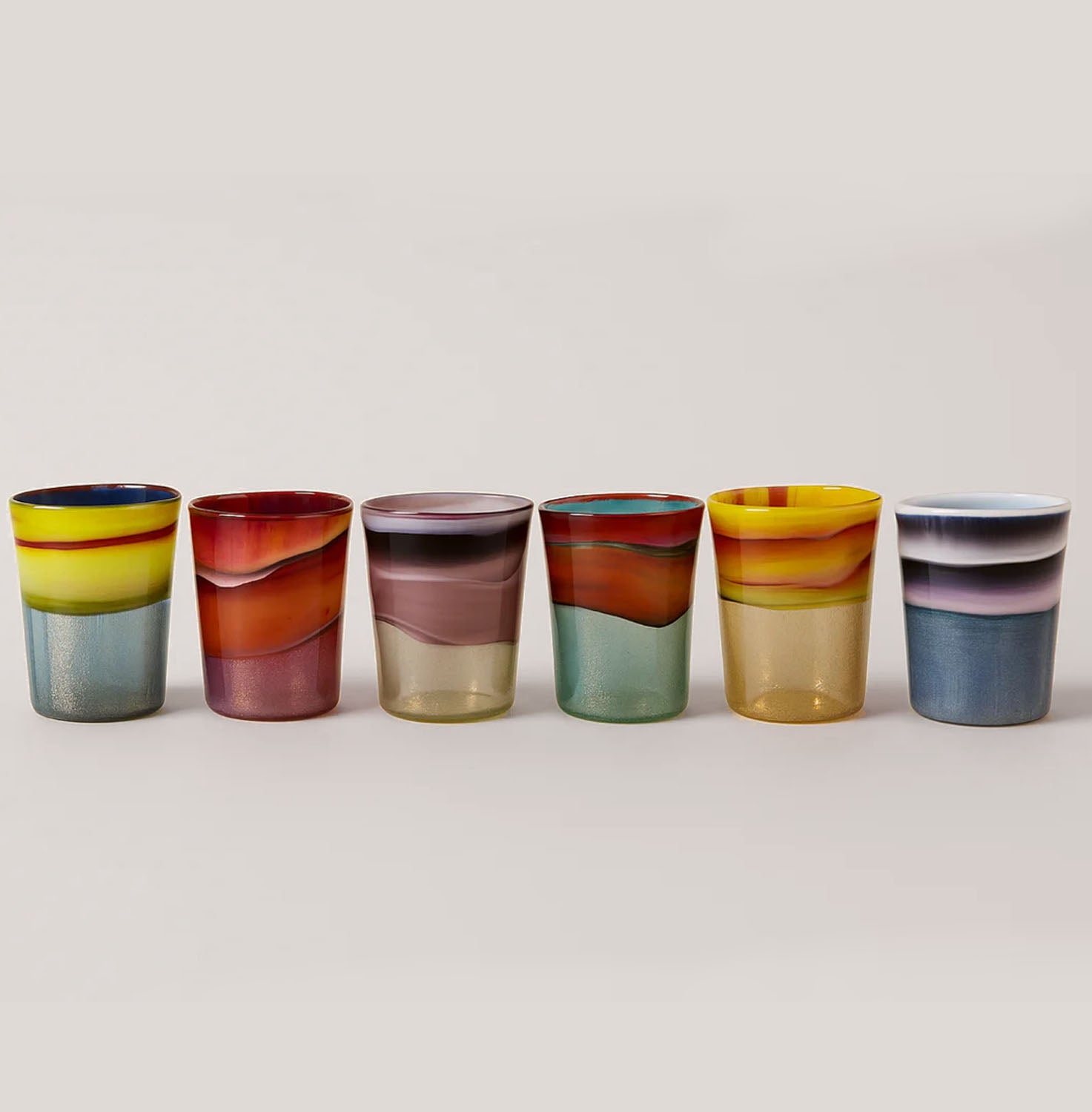 Les Eclats Murano Glasses Set of 6